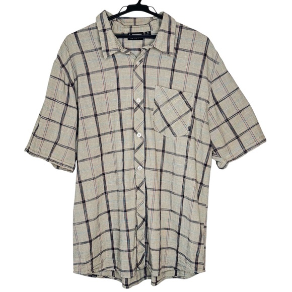 Vans Mens Plaid Button Up Casual Short Sleeves 100% Cotton Shirt - Picture 1 of 6